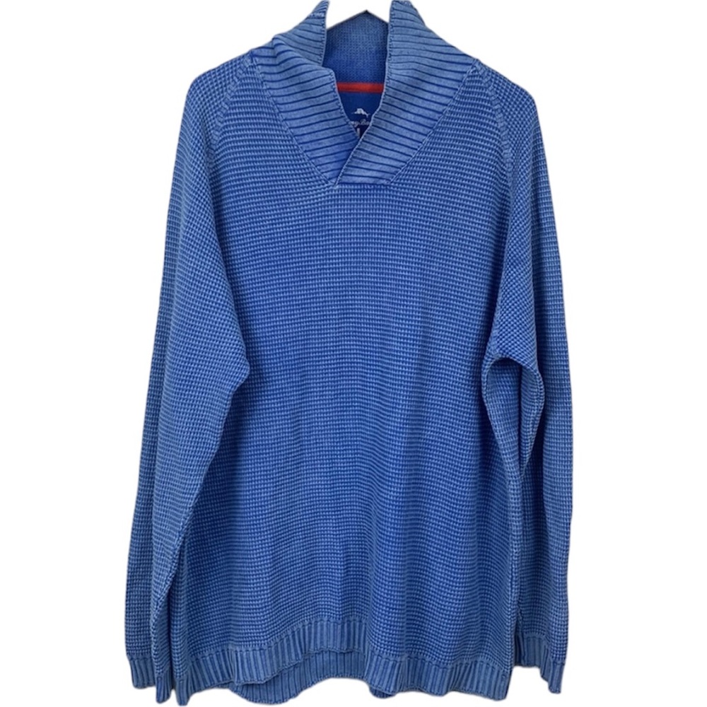 Tommy Bahama Mens Relax Casual Ribbed Blue Sweater Size XXL